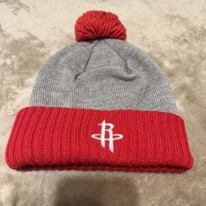 MENS HOUSTON ROCKETS Mitchell & Ness Winter BEANIE HAT GRAY/RED NWT